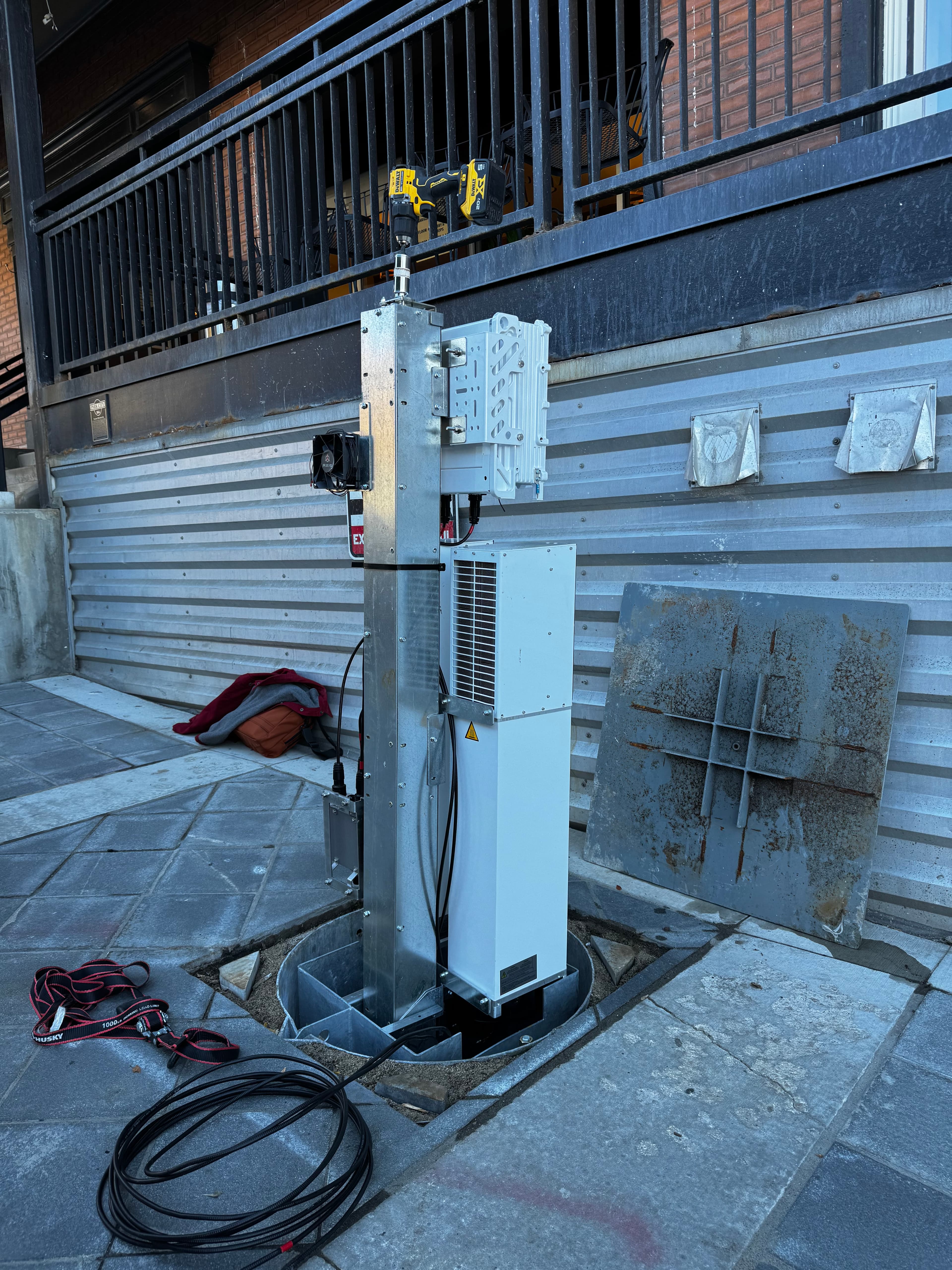 Vault cartridge equipment mounting viewed from above showing mechanical components